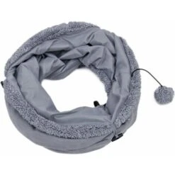 Tunnel Per Gatti In Pelle Scamosciata, Grande Tunnel Pieghevole Per Gatti Con 2 Fori E Palla Appesa Per Gatti Gattini Conigli Dia2550cm -Cibi per gatti Italia 99782565 4