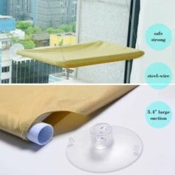 Amaca Per Gatti Montata Su Finestra Per Pesce Persico, Ventosa Sospesa Letto Per Animali Comodo, Durevole, Resistente, Spazio Di Archiviazione (55 X 32 Cm) 10 Amaca Per Gatti Montata Su Finestra Per Pesce Persico, Ventosa Sospesa Letto Per Animali Comodo, Durevole, Resistente, Spazio Di Archiviazione (55 X 32 Cm) -Cibi per gatti Italia 99782934 4