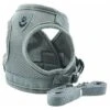 Pettorina Riflettente, Pettorina Regolabile, Pettorina Con Guinzaglio, Pettorina Per Cuccioli, Pettorina Per Gatti (Grigio - M) -Cibi per gatti Italia 99854096 1