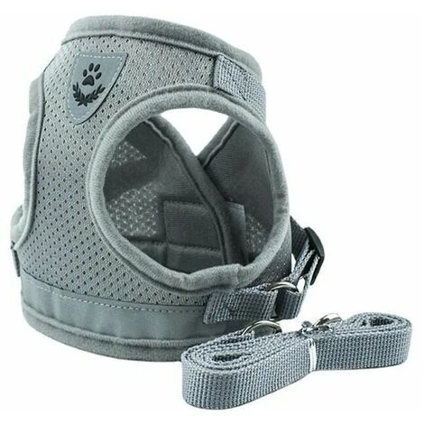 Pettorina Riflettente, Pettorina Regolabile, Pettorina Con Guinzaglio, Pettorina Per Cuccioli, Pettorina Per Gatti (Grigio - M) 3 Pettorina Riflettente, Pettorina Regolabile, Pettorina Con Guinzaglio, Pettorina Per Cuccioli, Pettorina Per Gatti (Grigio - M)