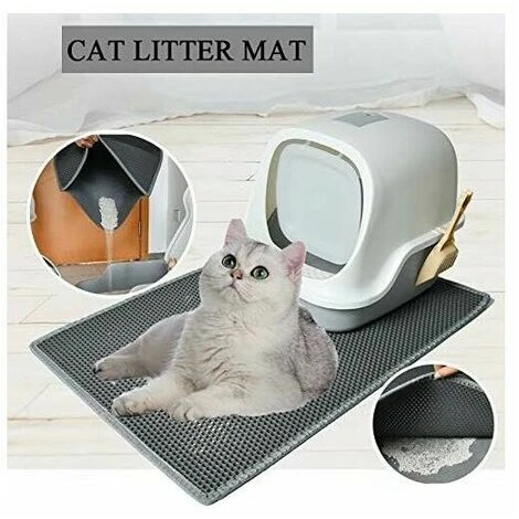 Tappetino Per Lettiera Per Gatti, Tappetino Pieghevole A Doppio Strato Impermeabile A Nido D'ape Per La Protezione Del Pavimento Della Mangiatoia Per Gatti E Tappetino Facile Da Pulire (40 50 Cm) 3 Tappetino Per Lettiera Per Gatti, Tappetino Pieghevole A Doppio Strato Impermeabile A Nido D'ape Per La Protezione Del Pavimento Della Mangiatoia Per Gatti E Tappetino Facile Da Pulire (40 50 Cm) - immagine 2