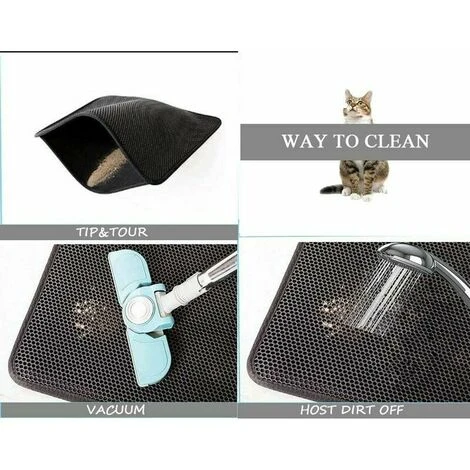 Tappetino Per Lettiera Per Gatti, Tappetino Pieghevole A Doppio Strato Impermeabile A Nido D'ape Per La Protezione Del Pavimento Della Mangiatoia Per Gatti E Tappetino Facile Da Pulire (40 50 Cm) 4 Tappetino Per Lettiera Per Gatti, Tappetino Pieghevole A Doppio Strato Impermeabile A Nido D'ape Per La Protezione Del Pavimento Della Mangiatoia Per Gatti E Tappetino Facile Da Pulire (40 50 Cm) - immagine 3