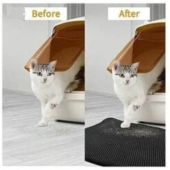 Tappetino Per Lettiera Per Gatti, Tappetino Pieghevole A Doppio Strato Impermeabile A Nido D'ape Per La Protezione Del Pavimento Della Mangiatoia Per Gatti E Tappetino Facile Da Pulire (40 50 Cm) 10 Tappetino Per Lettiera Per Gatti, Tappetino Pieghevole A Doppio Strato Impermeabile A Nido D'ape Per La Protezione Del Pavimento Della Mangiatoia Per Gatti E Tappetino Facile Da Pulire (40 50 Cm) -Cibi per gatti Italia 99856130 5